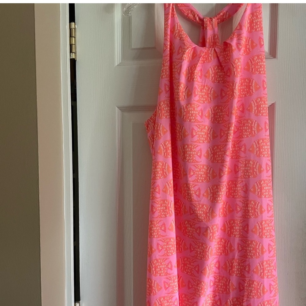 Vineyard Vines Pink and Orange Fish Print Dress